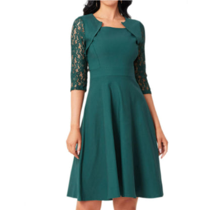 Dagmarette | Dames Midi Jurk | Kanten Mouwen