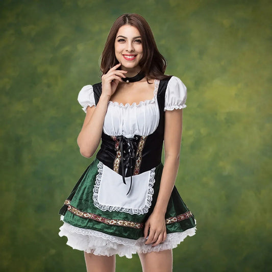 Alieda | Dames Dirndl Jurk | Korte Mouwen