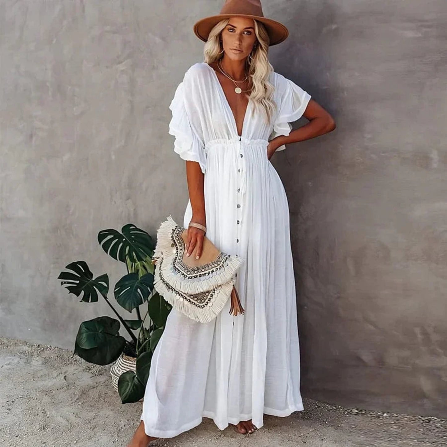 Florielle | Dames Maxi Jurk | V-Hals