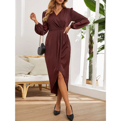 Auberieke | Dames Wikkeljurk | Midi V-Hals