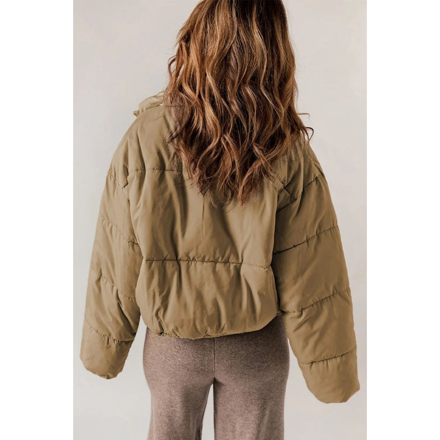 Everliese | Dames Puffer Jas | Cropped Zip Design