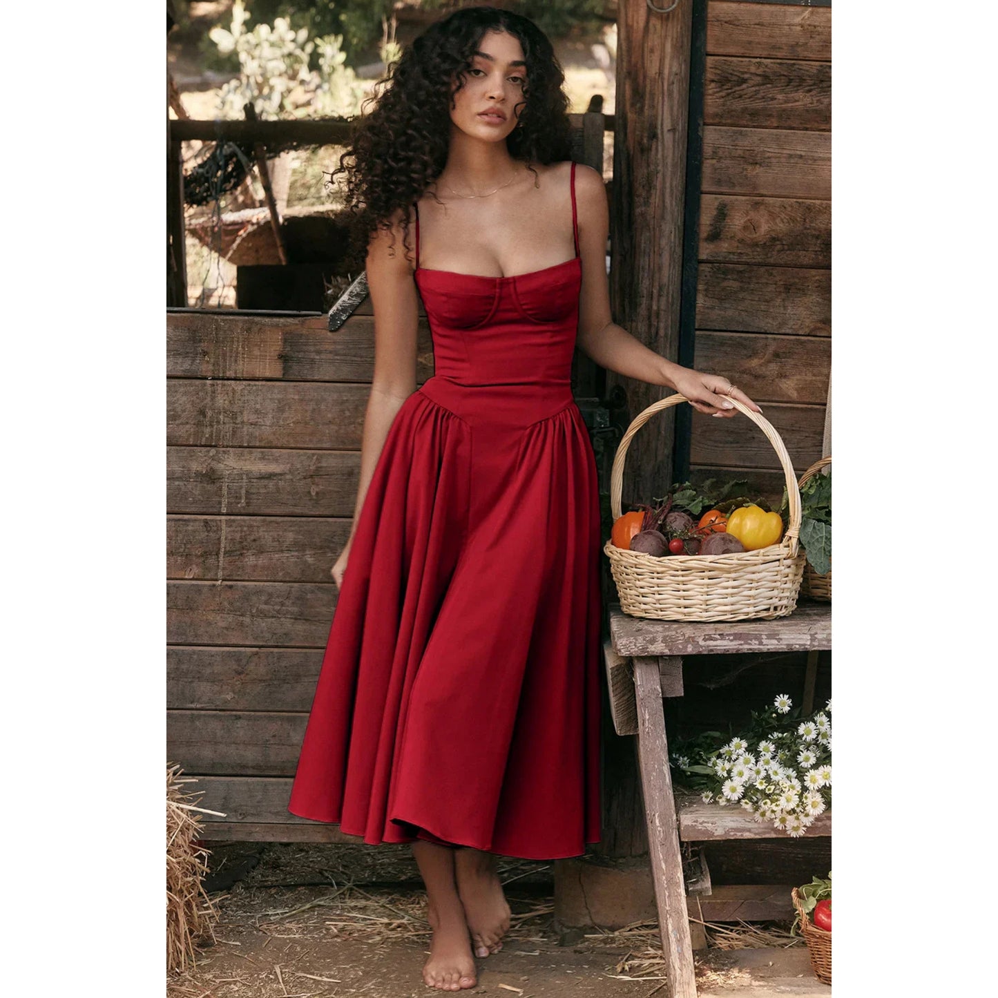Dames Mouwloze Jurk | Midi