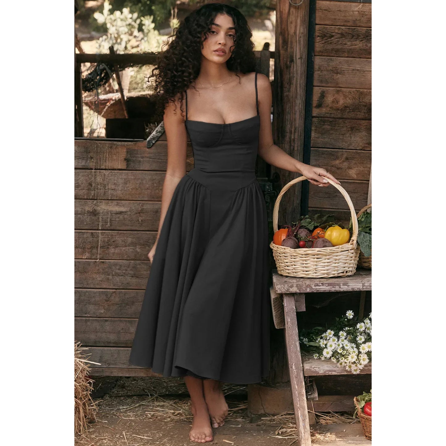 Dames Mouwloze Jurk | Midi