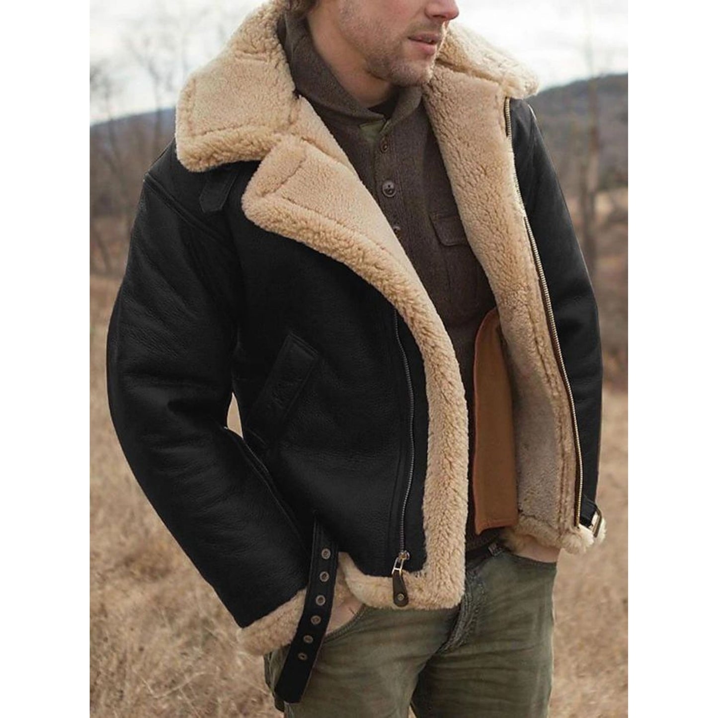 Alfero | Heren Aviator Jas | Met Ceintuur
