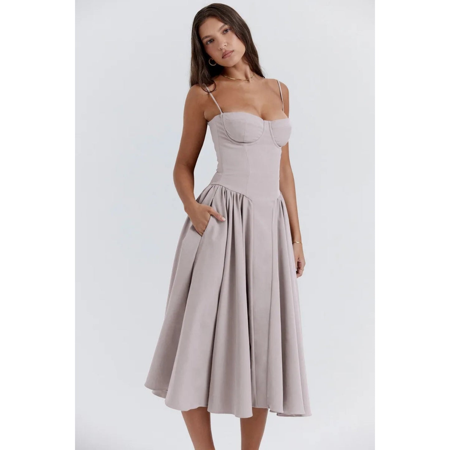 Dames Mouwloze Jurk | Midi