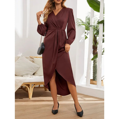 Auberieke | Dames Wikkeljurk | Midi V-Hals