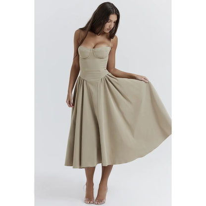 Dames Mouwloze Jurk | Midi