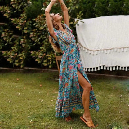 Bergoline | Dames Maxi Jurk | V-Hals Bloemenprint