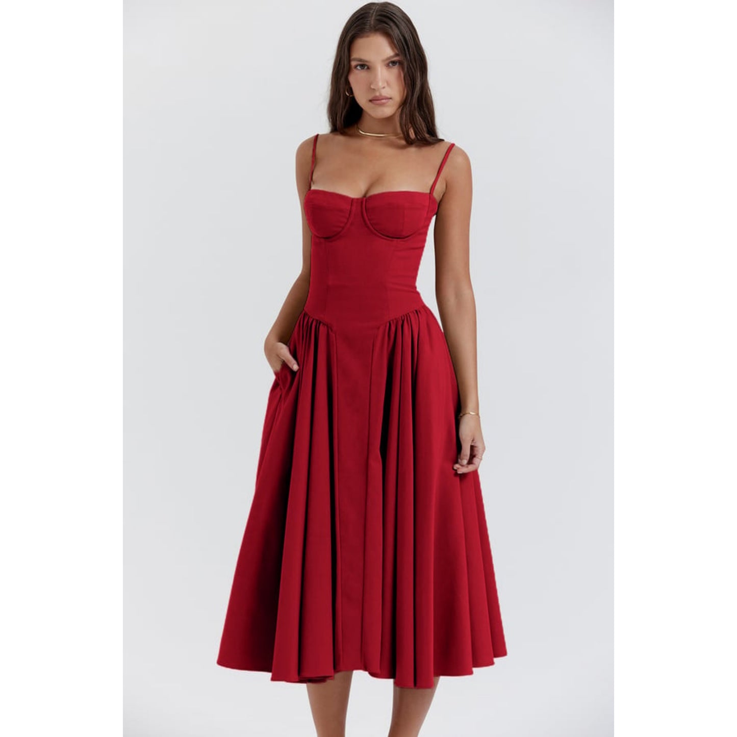 Dames Mouwloze Jurk | Midi