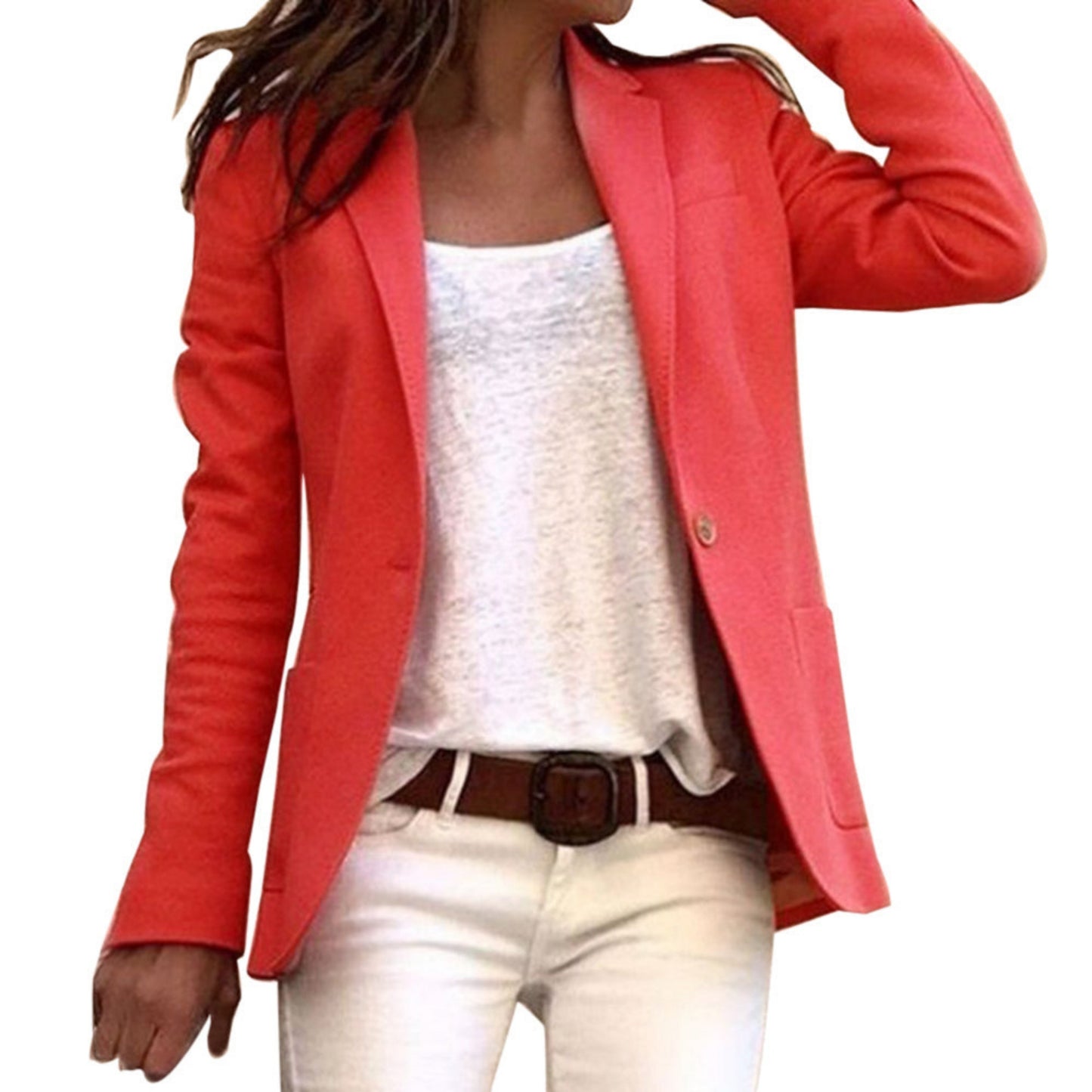 Dames Geknoopte Slim Fit Blazer | Lange Mouw