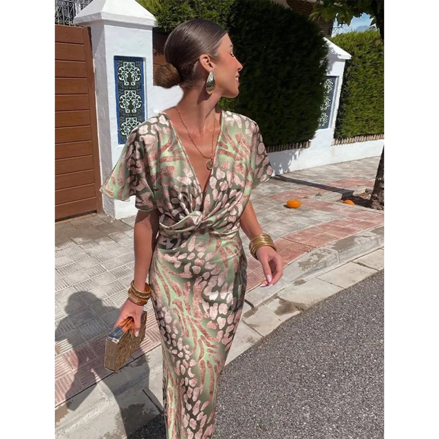 Catherijna | Dames Maxi Jurk | Overslag V-hals