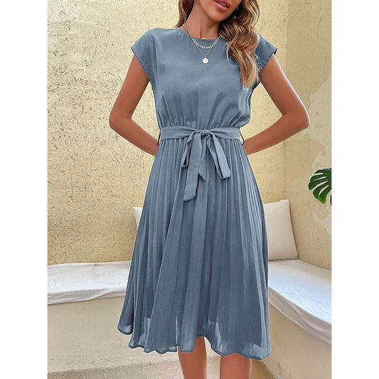 Dames Blauwe Midi Jurk | Formele Feestelijk