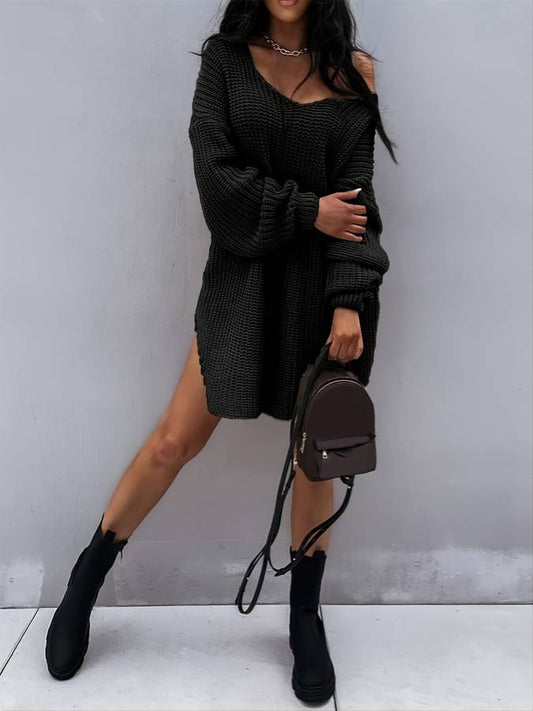 Marvie | Oversized Gebreide Midi Jurk
