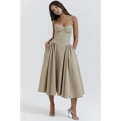 Dames Mouwloze Jurk | Midi