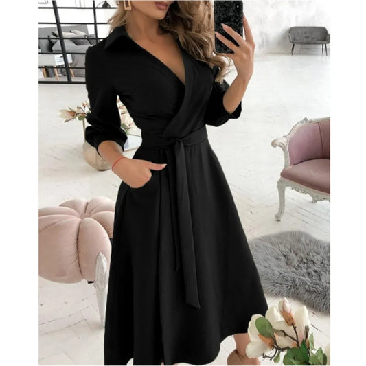 Dames Elegante Jurk | Wikkelontwerp
