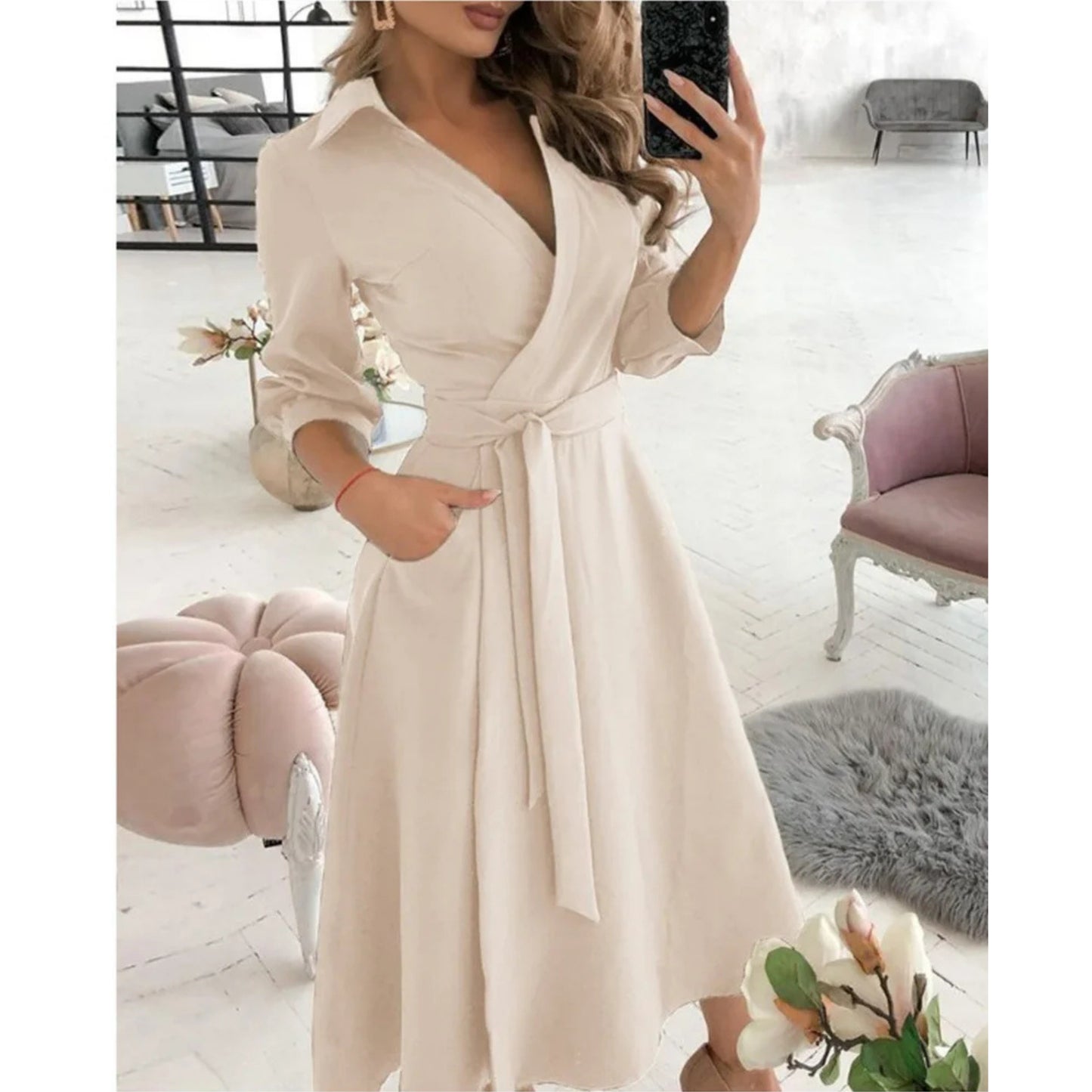 Dames Elegante Jurk | Wikkelontwerp
