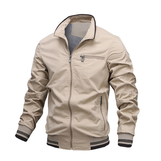 Heren Jack – Regular Fit – Katoen – Ritssluiting – Opstaande Kraag – Zakken
