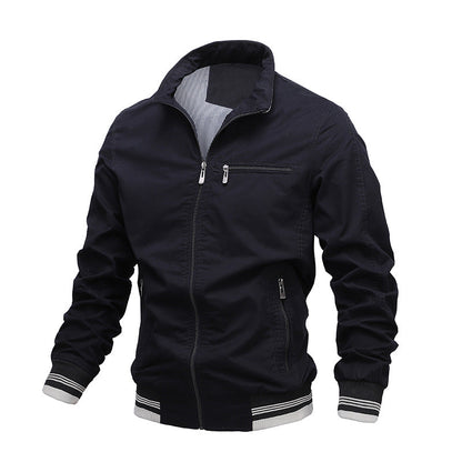 Heren Jack – Regular Fit – Katoen – Ritssluiting – Opstaande Kraag – Zakken