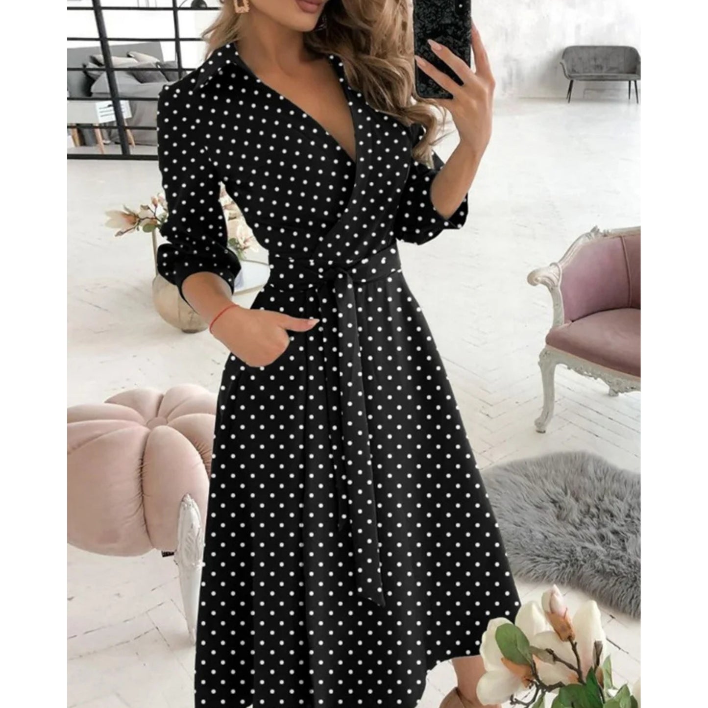Dames Elegante Jurk | Wikkelontwerp