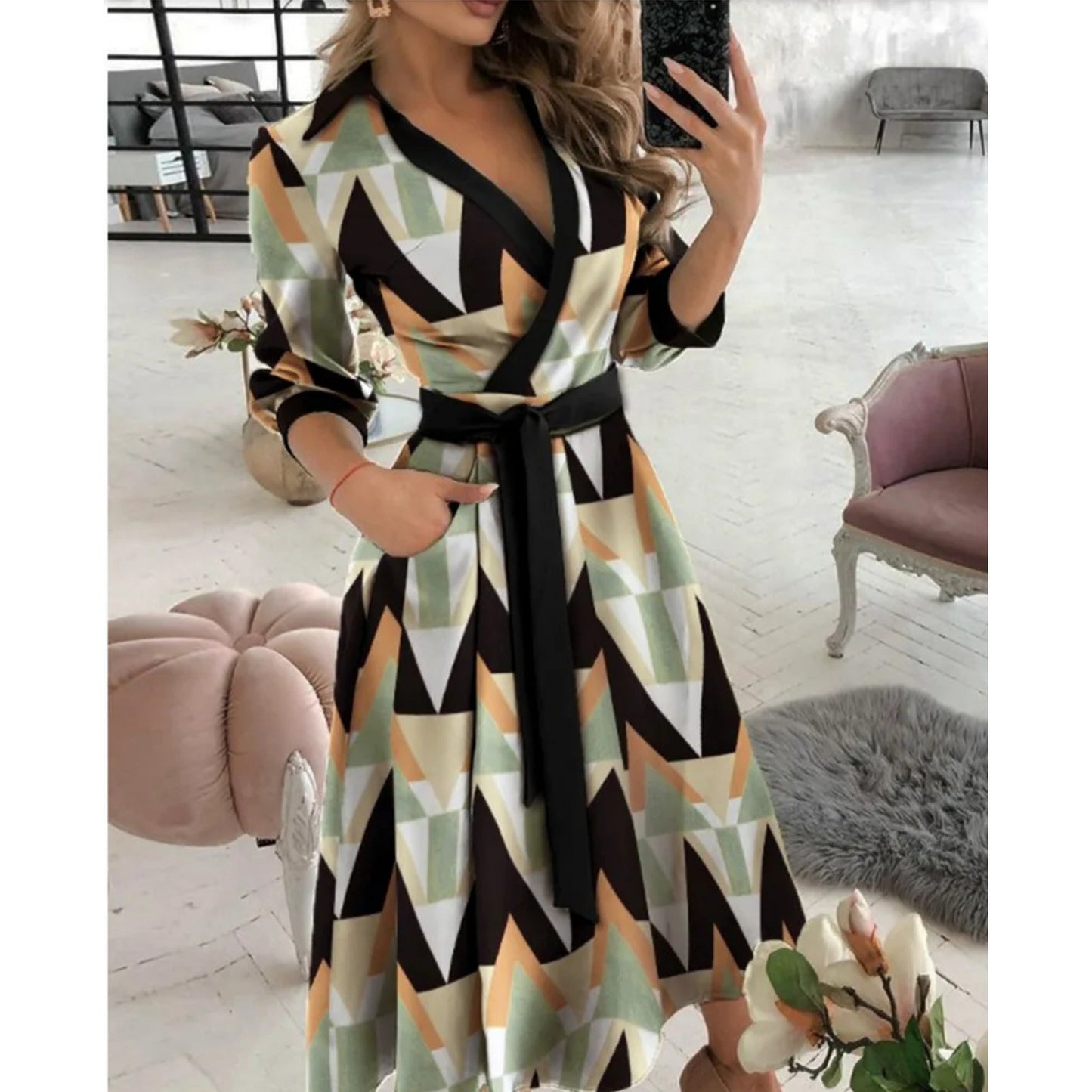 Dames Elegante Jurk | Wikkelontwerp