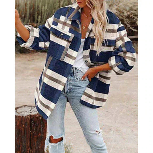Eelgonda | Dames Geruit Overshirt | Knoopsluiting