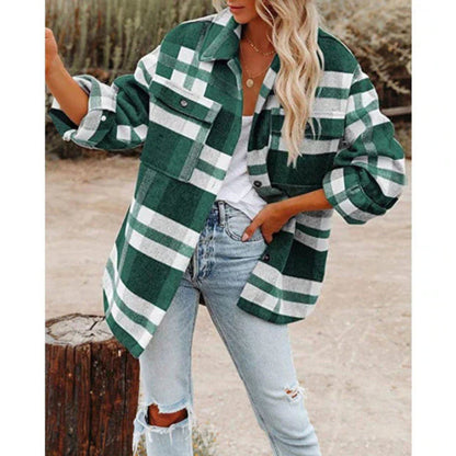 Eelgonda | Dames Geruit Overshirt | Knoopsluiting