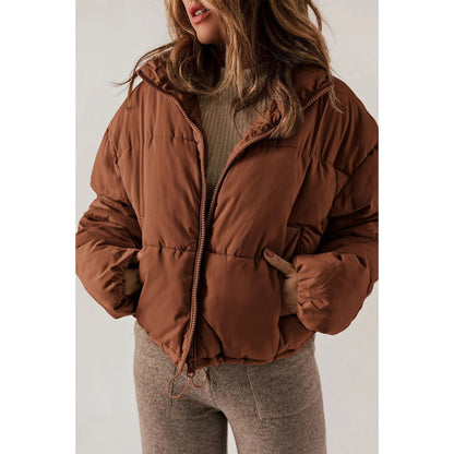 Everliese | Dames Puffer Jas | Cropped Zip Design