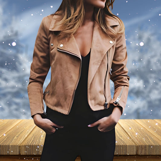 Amelotte | Dames Bikerjack | Rits Detail