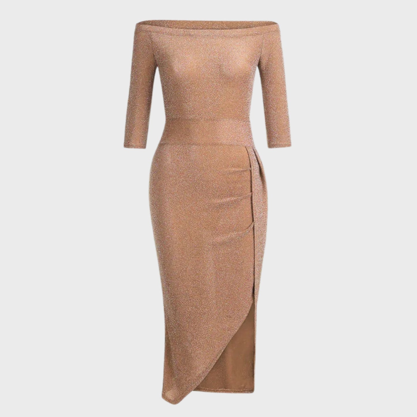 Ameldina | Dames Off-Shoulder Jurk | Slit Front Ontwerp