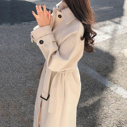 Eelverina | Dames Trench Coat | Lange Button-Up