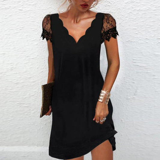 Dames Elegante Zwarte Jurk | Midi