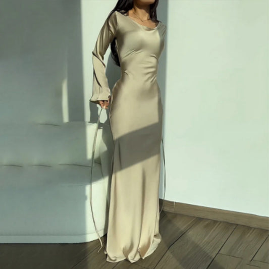 Dames Maxi Lange Mouw Jurk | Bruiloft Gast