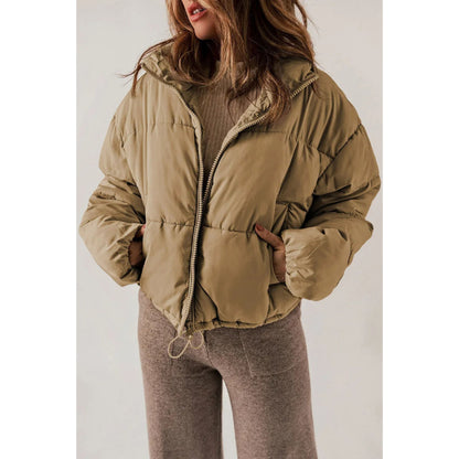 Everliese | Dames Puffer Jas | Cropped Zip Design