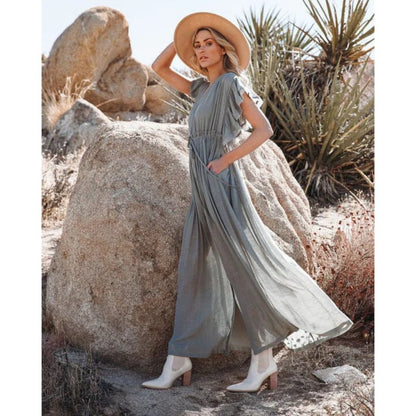 Dames Ibiza Maxi Jurk | Grijs