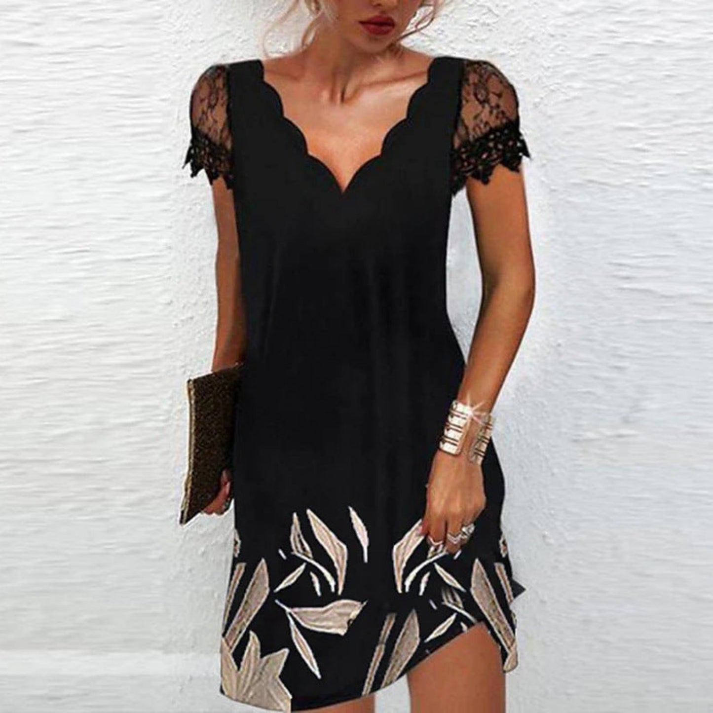 Dames Elegante Zwarte Jurk | Midi