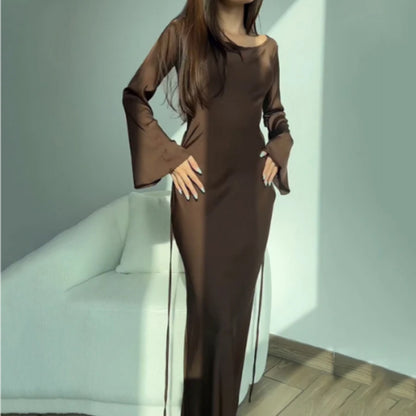 Dames Maxi Lange Mouw Jurk | Bruiloft Gast