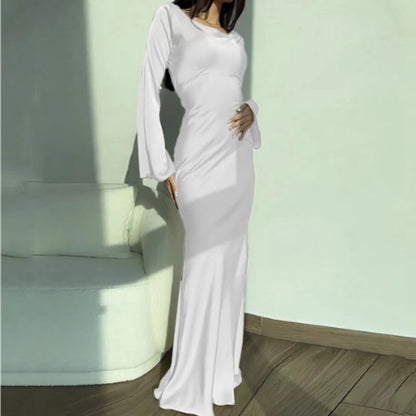 Dames Maxi Lange Mouw Jurk | Bruiloft Gast