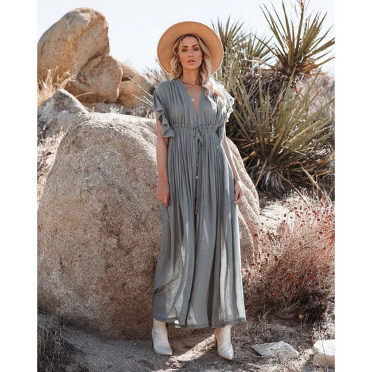 Dames Ibiza Maxi Jurk | Grijs