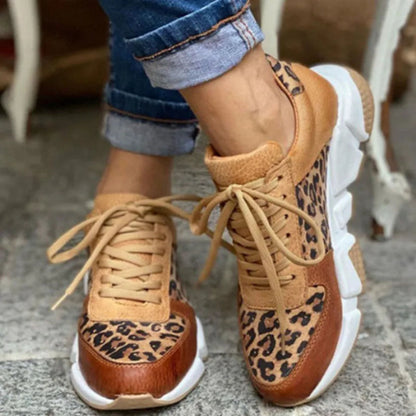 Auberdina | Dames Luipaardprint Sneakers | Chunky Zool