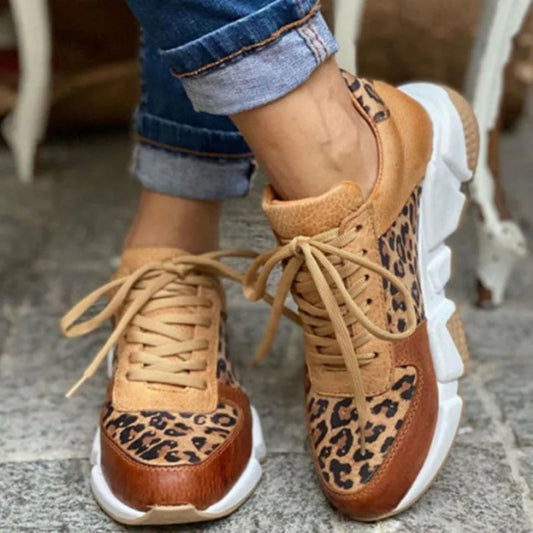 Auberdina | Dames Luipaardprint Sneakers | Chunky Zool