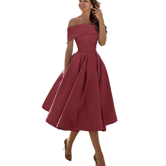 Dames Flared Off-Shoulder Jurk | Elegant