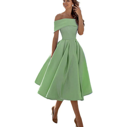 Dames Flared Off-Shoulder Jurk | Elegant
