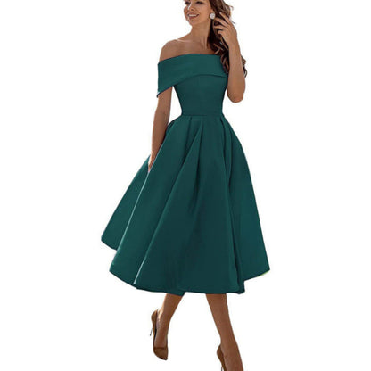 Dames Flared Off-Shoulder Jurk | Elegant