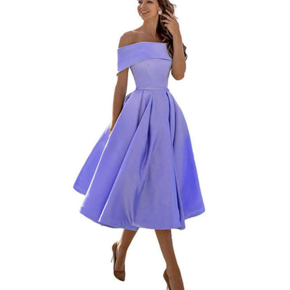Dames Flared Off-Shoulder Jurk | Elegant