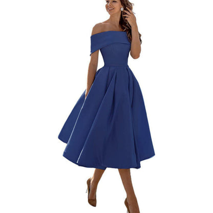 Dames Flared Off-Shoulder Jurk | Elegant