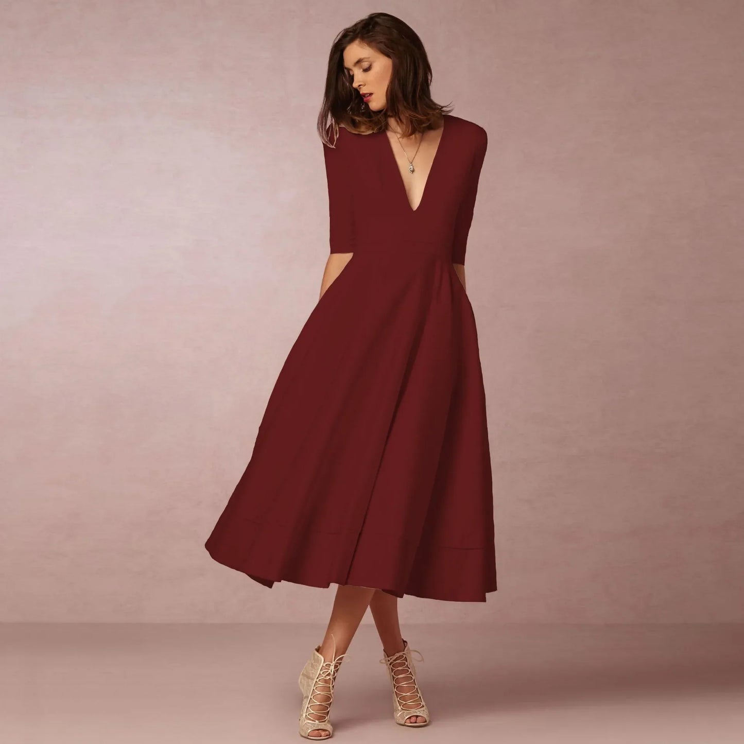 Dames Avond Midi Jurk | Elegant