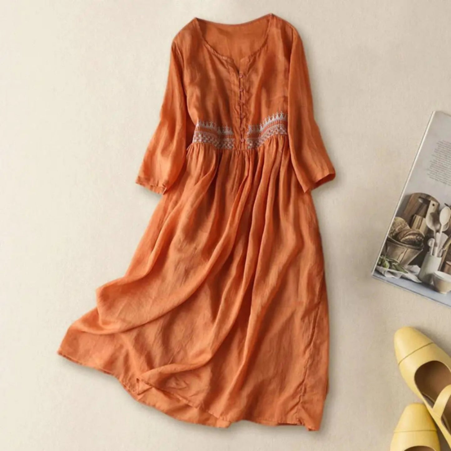 Dames Zomer Vintage Stijl Midi Jurk | Boho