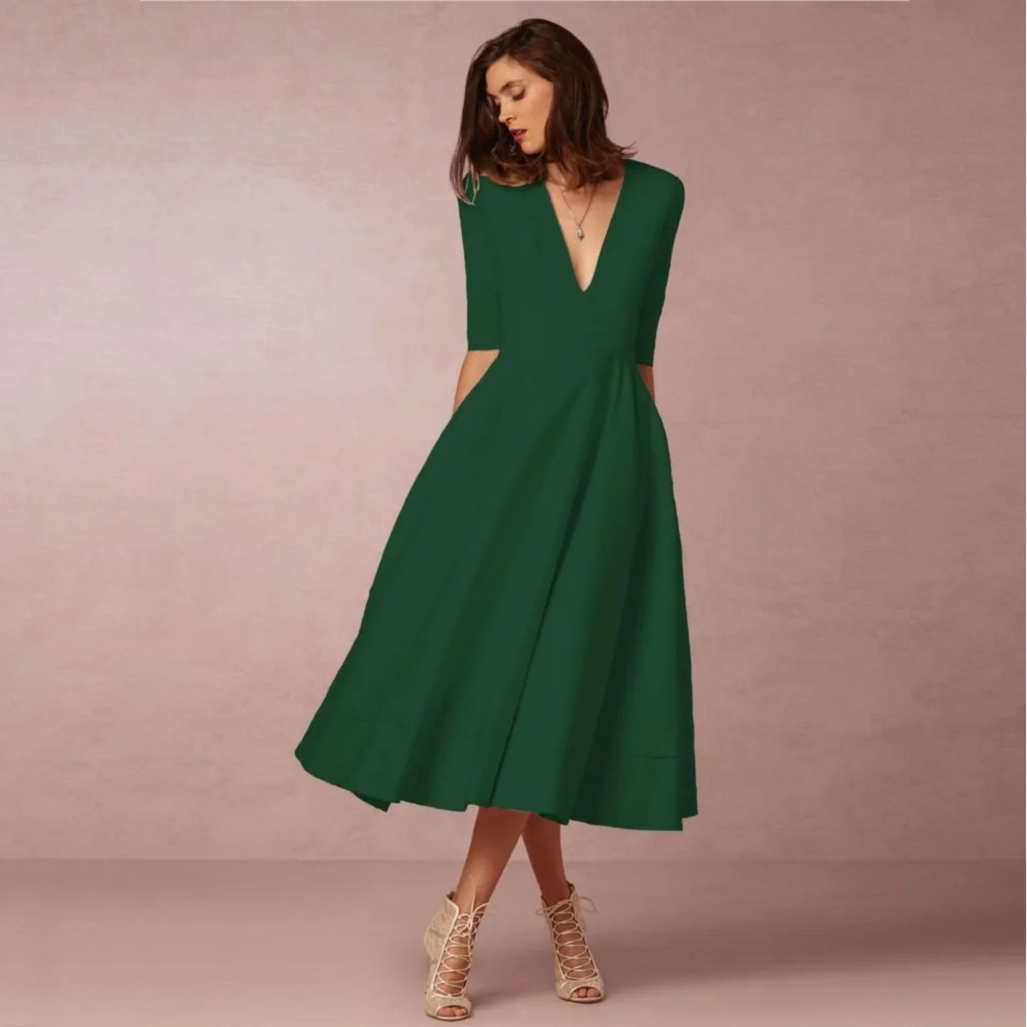 Dames Avond Midi Jurk | Elegant