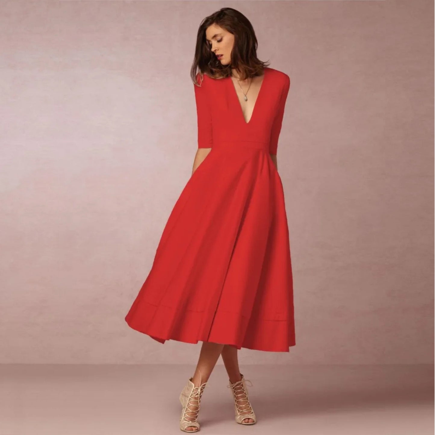 Dames Avond Midi Jurk | Elegant