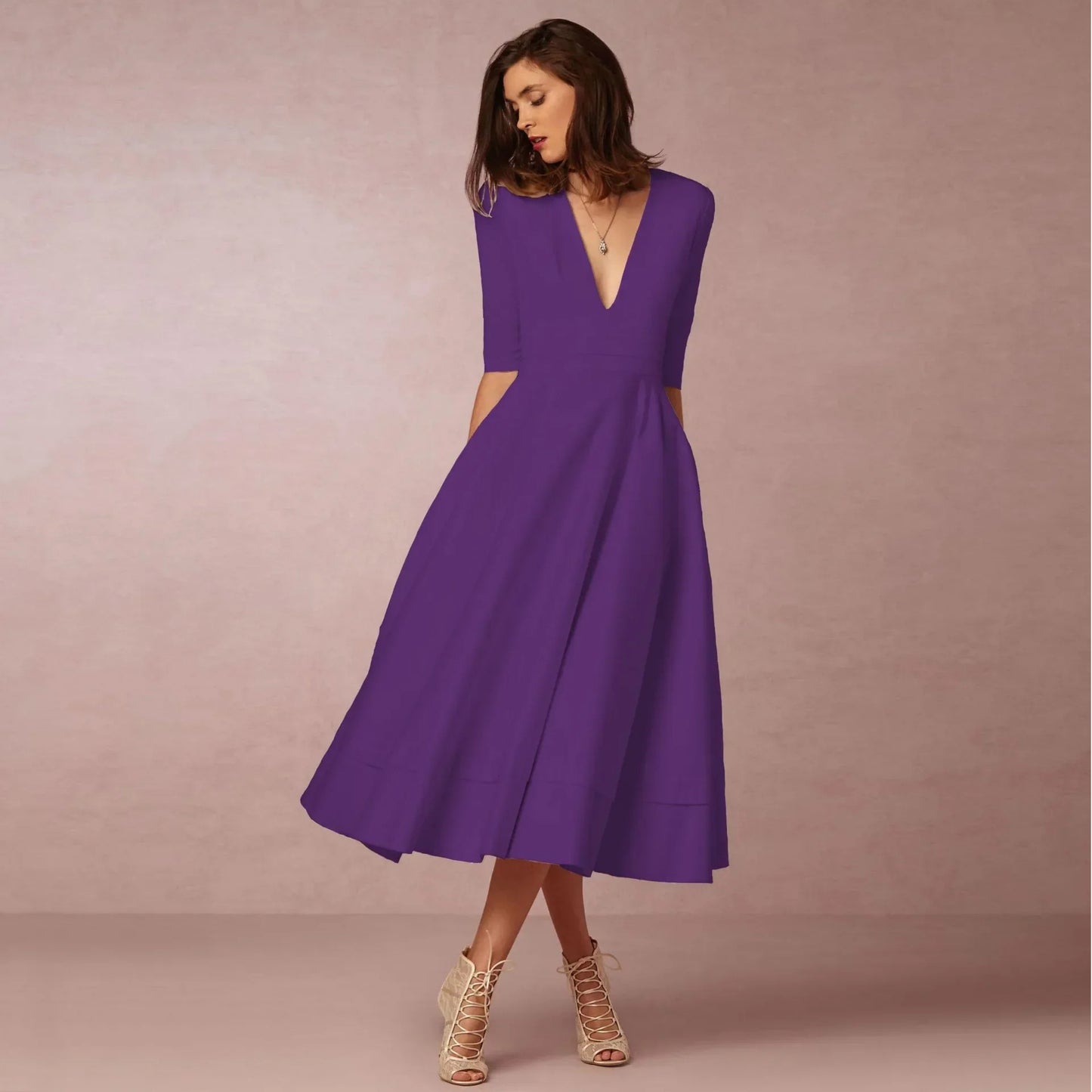 Dames Avond Midi Jurk | Elegant